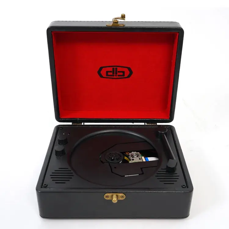 Klasik koper jyk turntable vinyl player gramophone dengan 3 kecepatan phonograph
