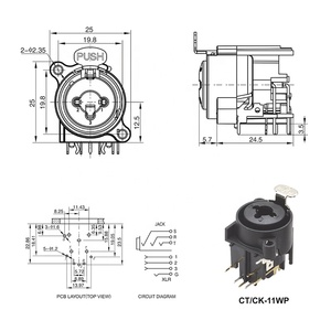 XLR Combo Jack çift fonksiyonlu konnektör 3 kutuplu XLR 6.35mm 1/4 inç Jack ile - Product Image 5