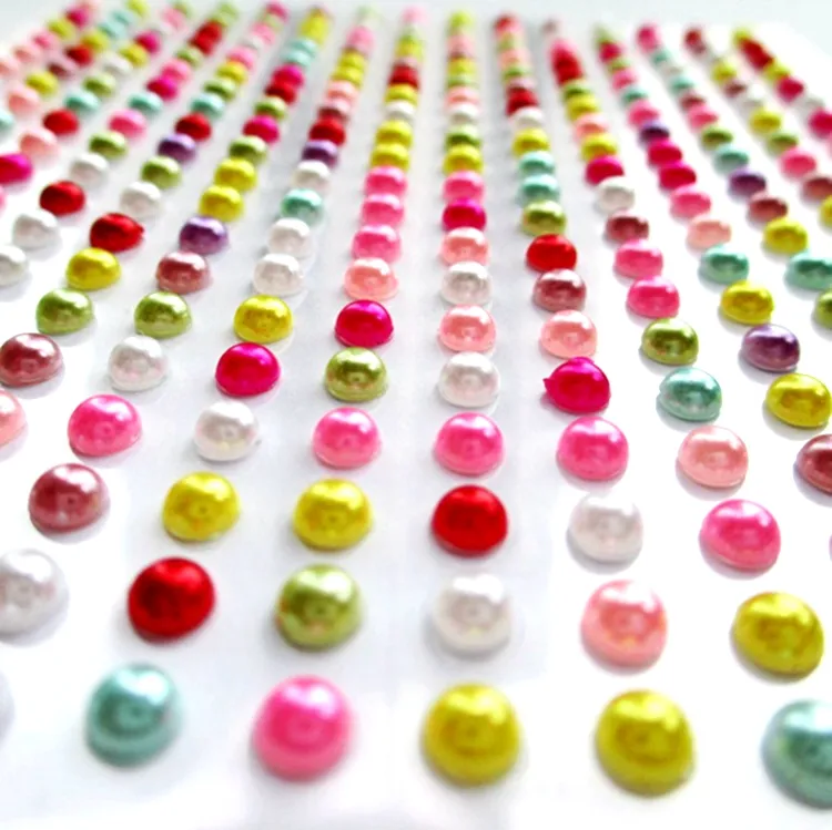 3mm 4mm 5mm 6mm 300 pezzi di cristallo di perle 3D CUSTOM gioiello adesivi per telefono note pc bambino festival di carta artigianale