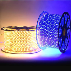 Akıllı açık su geçirmez LED şerit işıklar 220V RGB 5050 60/72/96LED metre başına PVC vücut 12V giriş dekor için App kontrolü - Product Image 1