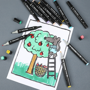 Valorinka V-1652-48 high quality <strong>chisel</strong> <strong>marker</strong> alcohol <strong>markers</strong> permanent pen alcohol-based dual tip sketch <strong>marker</strong> for art - Product Image 5