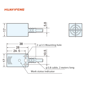 Distancia de detección 8MM Sensor de proximidad cuadrado Frecuencia de respuesta 200HZ adecuado para inspección de fábrica Control de límite de metal - Product Image 2