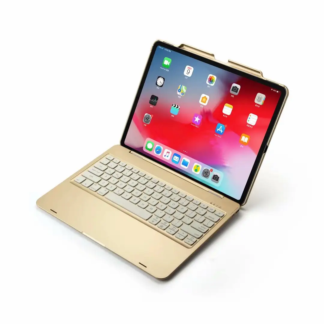 Klavye iPad kılıfı Pro 12.9 inç 2018-3rd Gen / 2020-4th Gen Touchpad arka işık klavye durumda kalemlik dahil