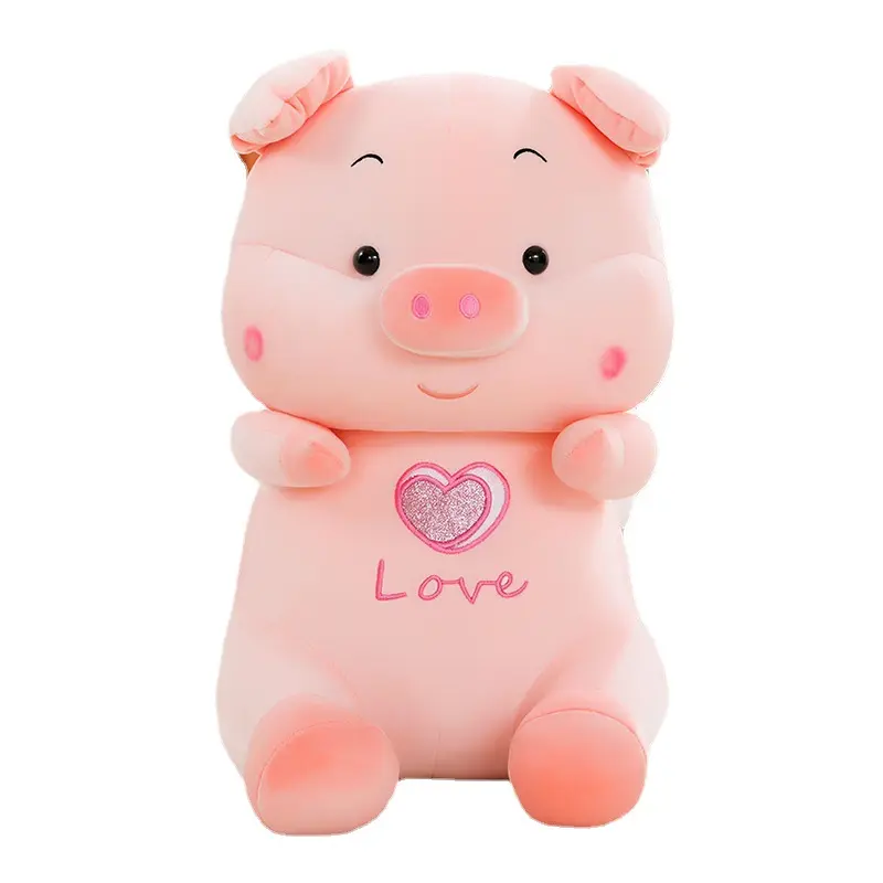 Fabrika melek dolması domuz kucaklama yastık büyük aksiyon bebek peluş domuz oyuncaklar kız sevgililer günü doğum günü hediyesi çocuklara göndermek için erkek