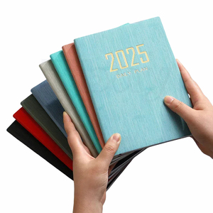2024 2025 A5 logotipo personalizado promocional de alta calidad personalizado Bloc de notas diario Tapa dura cuaderno de cuero PU - Product Image 4