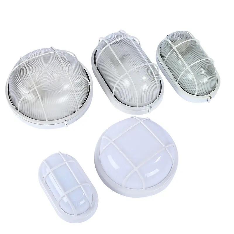 Éclairage extérieur de cloison ovale ronde en plastique moderne imperméable à l'eau ce