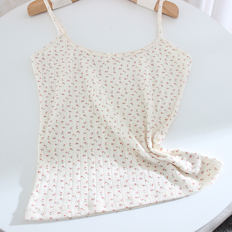 Fondo albicocca con gilet Little Red Flower
