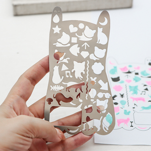 Journalling Scrapbooking Tool Silver Stainless Steel <strong>Etching</strong> Template Bookmark <strong>Custom</strong> Metal Planner <strong>Stencil</strong>