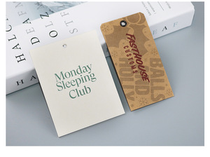 Rectángulo de lujo de alta calidad para etiqueta oscilante personalizada impresa en ambos lados con etiqueta colgante de ropa de papel de cuerda - Product Image 3