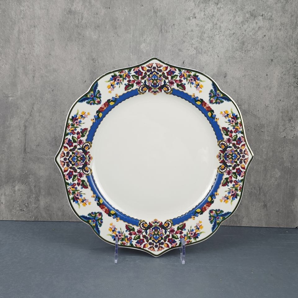 30pcs New Bone China New Style Cut Edge Beautiful Flower Dinner Plate Bowl Cup and Saucer 6