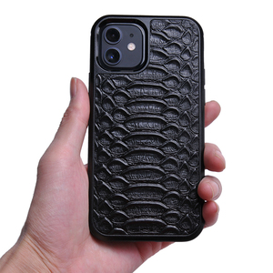 Fabbrica Custom made di lusso in Pitone di caso per il iPhone 12 pro pelle di serpente in rilievo del cuoio genuino della copertura del telefono per il iphone 11 max - Product Image 1