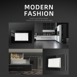 Interruttore a bilanciere a pulsante di lusso con pannello in acrilico a pulsante luce a muro interruttore elettrico casa 2 banda 1/2 strada per le scale - Product Image 4