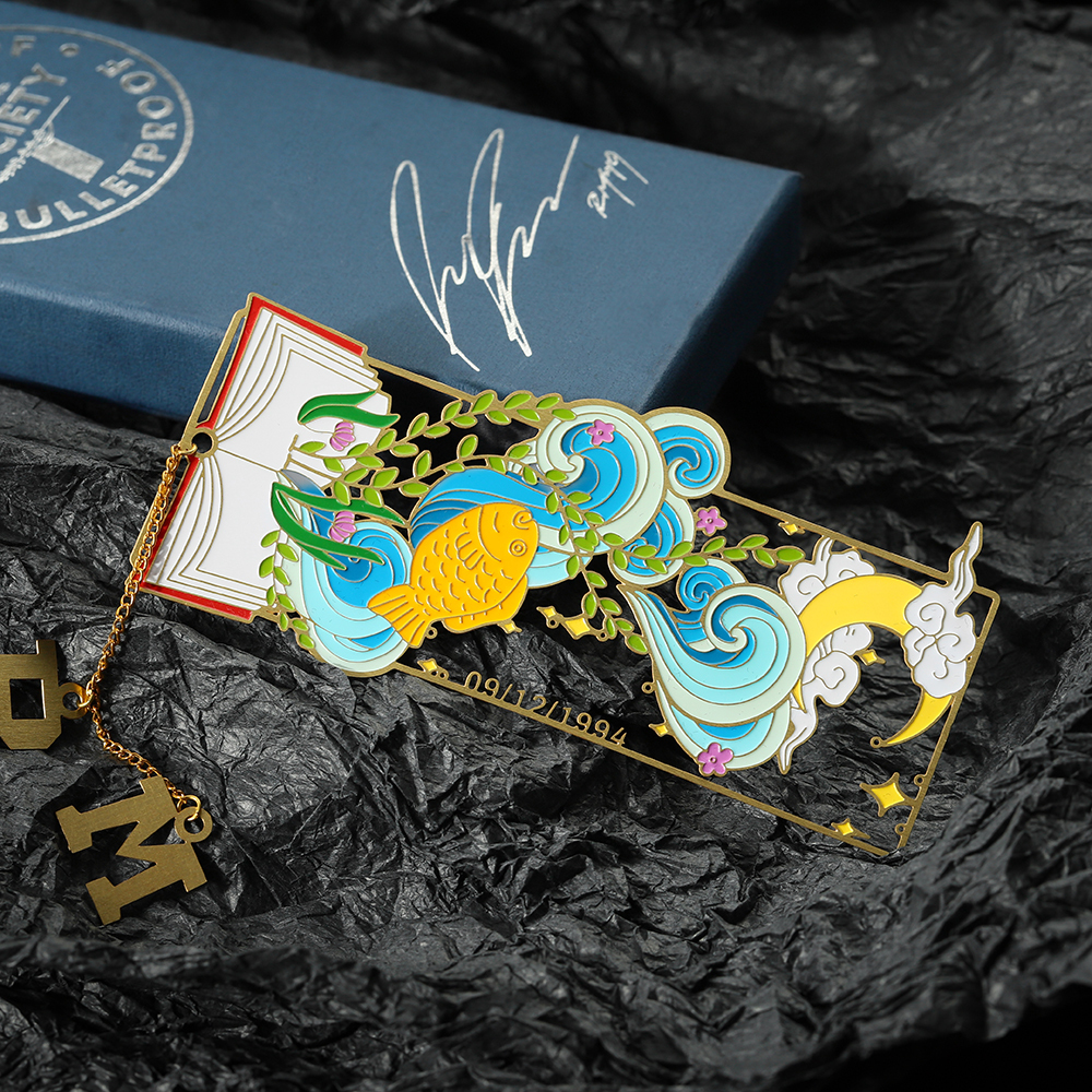 enamel bookmark with tassel