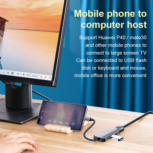 便携式USB C至HDMI VGA适配器4合1 USB 3.0集线器，带4K HDMI HDMI/VGA/USB3.0/60W PD多用途视频转换器 - Product Image 5