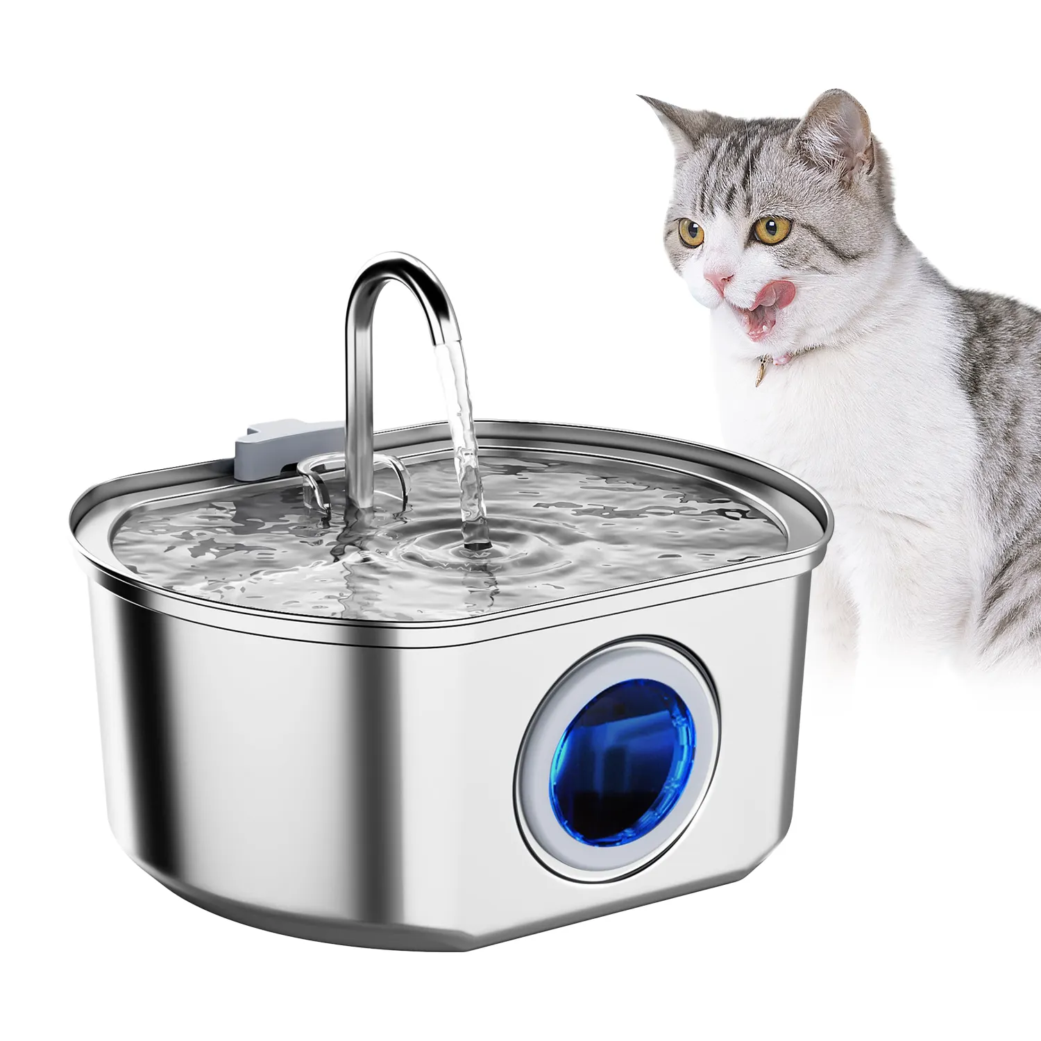 Nouveau design 3l acier inoxydable chien distributeur d'eau automatique chat eau fontaine intelligente pour animaux de compagnie