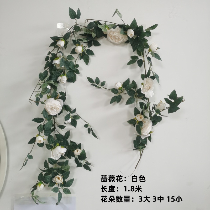 Rose grande rose blanche (180cm)