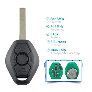 B-M-W3 5 6 7 serisi için 3-Button tasarım araba uzaktan anahtar kabuk değiştirme 433Mhz uyumlu X5 E46 E60 E83 E53 E36 E38 HU92 anahtar - Product Image 2