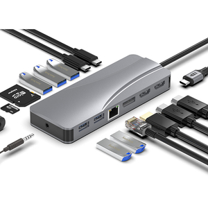 Multiporta 14 in 1 hdmi rj45 intelligente di ricarica usb hub mini usb c hub per la Finestra Computer Portatili - Product Image 1