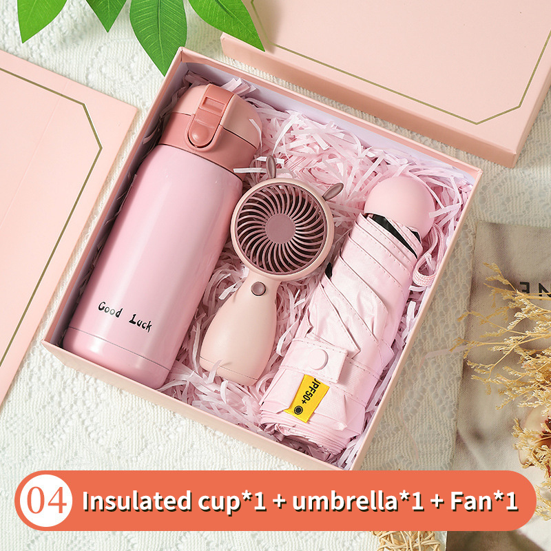 Insulated cup*1 + umbrella*1 +Fan*1