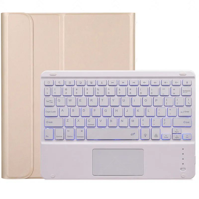 Novo Apple teclado sem fio capa protetora para iPad Pro 12,9 polegadas QWERTY estilo LED Backlit Touch Pad computador plano luminoso