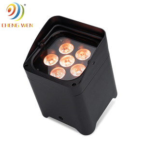 6X18W <strong>6in1</strong> RGBWA UV Wireless Battery Operated Flat LED PAR Light Uplights DJ Spotlights with DMX512 Control - Product Image 2