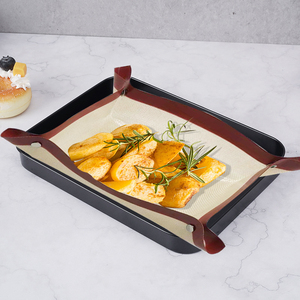 16.5&quot; X 11.6&quot; <strong>No</strong> Leak Silicone Pad Corners Clip up Equipped with Buttons <strong>Baking</strong> Mat, Food Mat, Oven <strong>Baking</strong> Pan <strong>Easy</strong> to Clean - Product Image 1