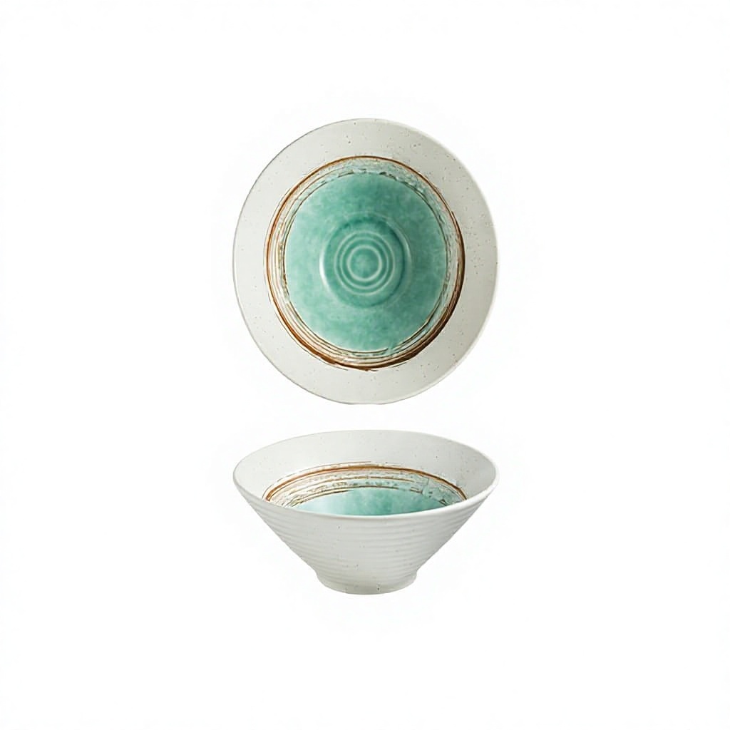 7inch dou li bowl - green ink