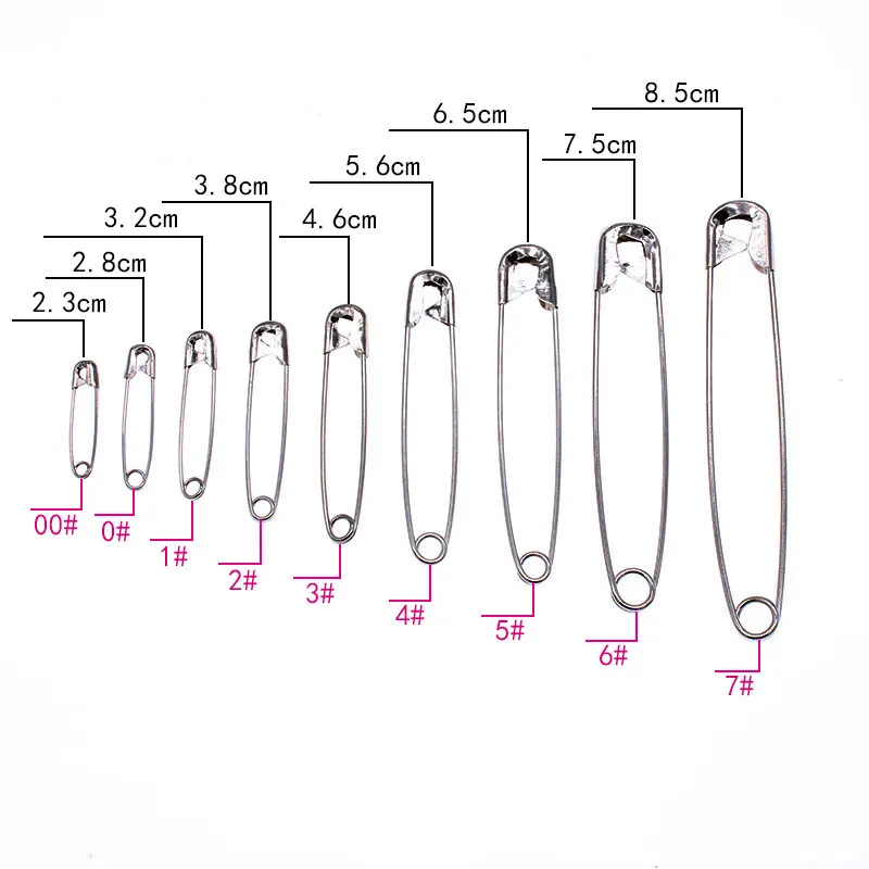 공장 도매 스테인레스 골드 황동 스틸 1000pcs 20 23 28mm 금속 태양 안전 핀