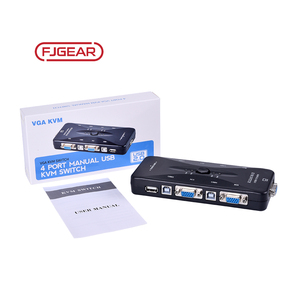 FJGEAR家庭音频手动USB 2.0 kvm交换机4端口，用于4台电脑共享键盘、鼠标、u盘、打印机和vga显示器高清 - Product Image 2