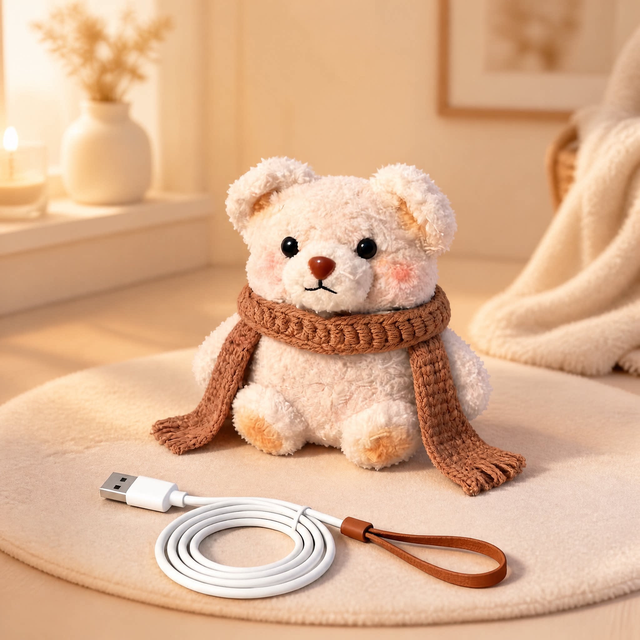 ผ้าพันคอสีน้ำตาล รุ่น Bear-WiFi รองรับฮอตสปอต