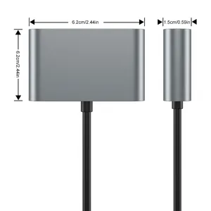 Adaptador tipo C a RJ45 de 1000Mbps, adaptador de red de puerto de carga tipo C PD de 60W, 2 puertos USB 3,0, tipo C A Adaptador LAN de red RJ45 - Product Image 6