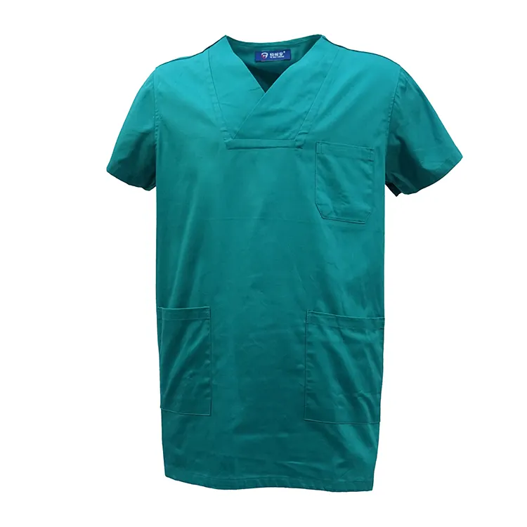 Unisex Short Sleeve V-Neck Scrubs High Quality Hospital Uniforms Nurse Scrubs for Adults-Cotton Polyester Rayon Material