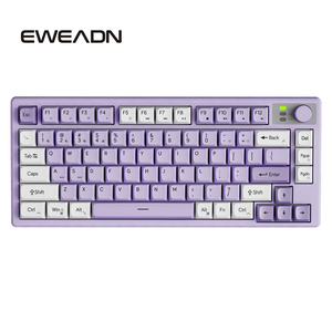 EWEADN V75 75% Teclado portátil de diseño silencioso 2,4G Inalámbrico para Bluetooth Modo dual RGB Interfaz USB Teclado de computadora New Pro
