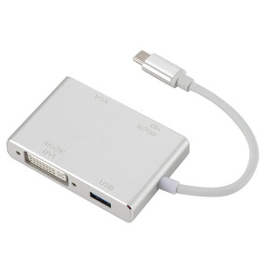 Hk-hht型usb-c至高清VGA DVI 3合1适配器电缆扩展坞集线器适配器 - Product Image 5
