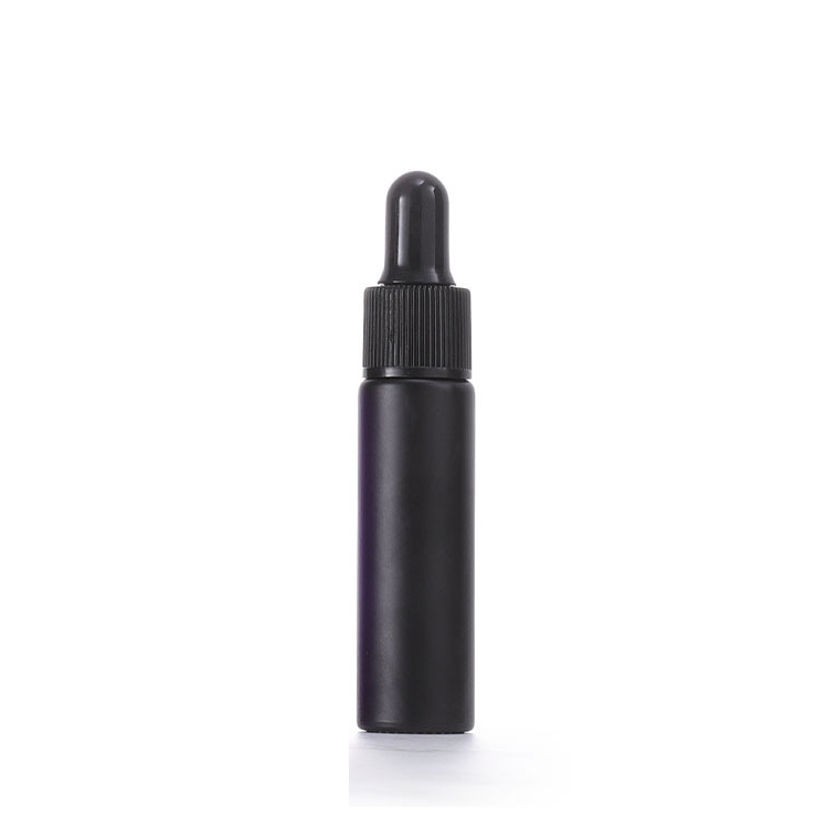 Negro esmerilado + tapón cuentagotas de plástico negro