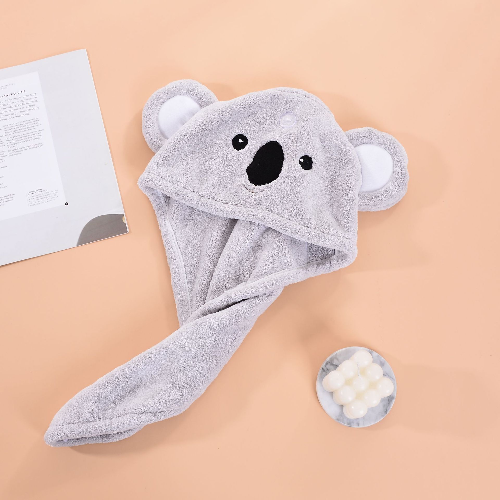 Gorro de secado para el cabello Koala - Gris