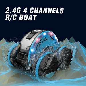 รถสะเทินน้ำสะเทินบกควบคุมระยะไกลสำหรับเด็ก,2.4Ghz 4WD RC เรือพร้อมเปลี่ยนยาง LED ไฟกันน้ำของเล่นรถภูมิประเทศทั้งหมด - Product Image 6