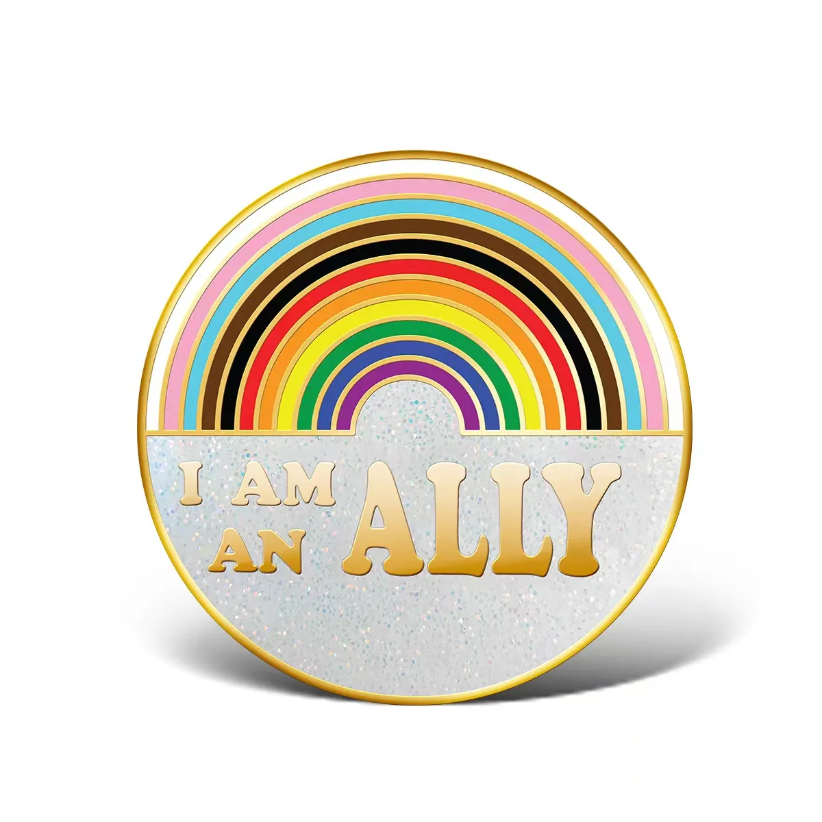 Pride Emaille Pins Abzeichen Benutzer definiert Ich bin ein Verbündeter Regenbogen Metall Emaille Pins für Kleider taschen