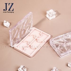 Nuovo Design Jinze 3D ondulato rettangolo vuoto ombretto custodia a forma di cuore chiaro con Design Logo Palette contenitore - Product Image 4