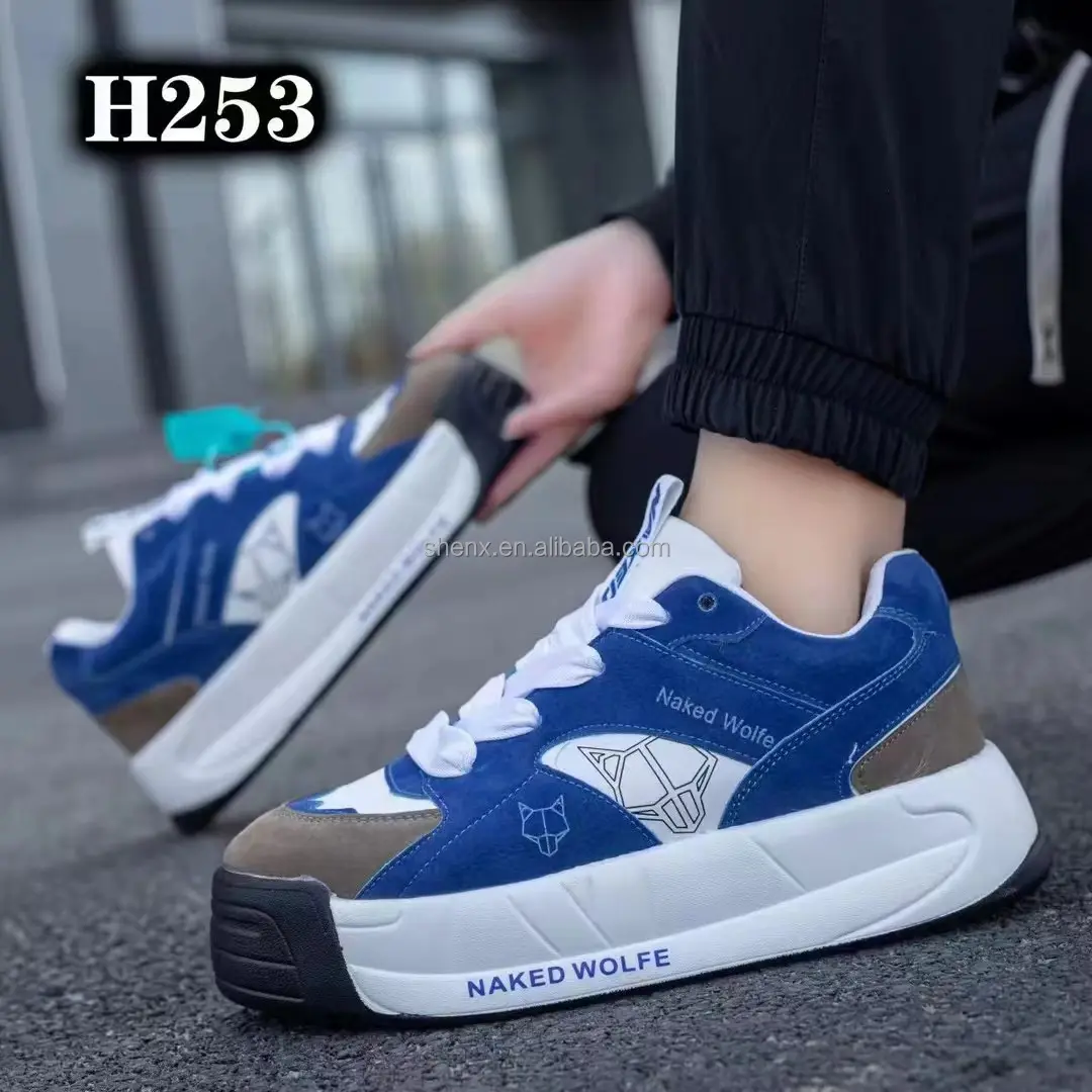 Toptan özel 2023 moda kaliteli ayakkabı erkekler tıknaz Sneakers kaykay ayakkabı özel Logo ile erkekler kaykay ayakkabı