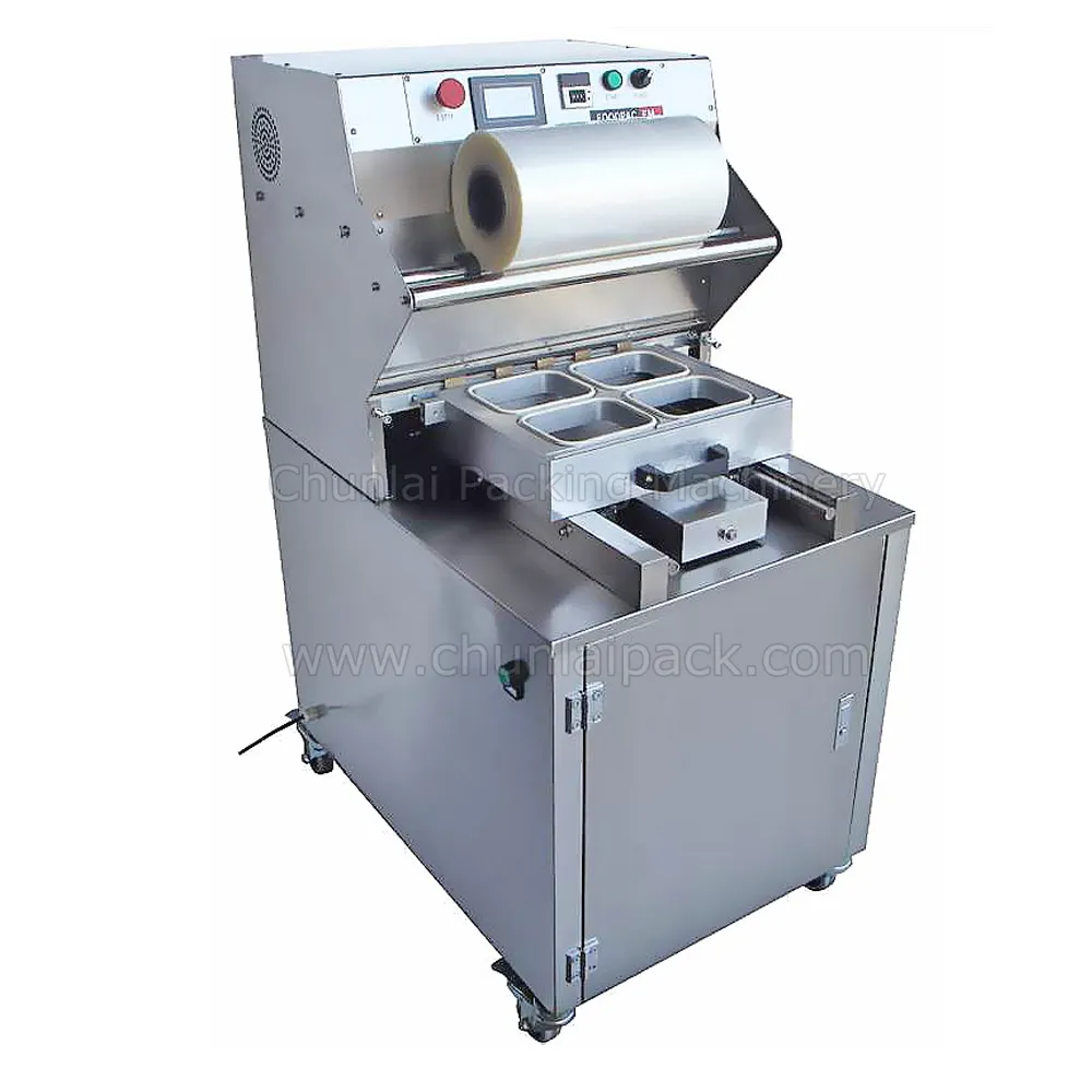 Food Fish Meat Poultry Vacuum Packing Gas Flushing Tray Sealing Machine