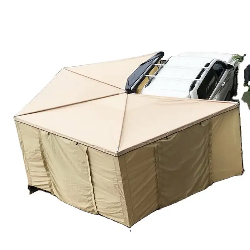 Toldo de aluminio impermeable para coche y camión, toldo lateral de 270 grados, 4x4, para viaje, familia y campamento