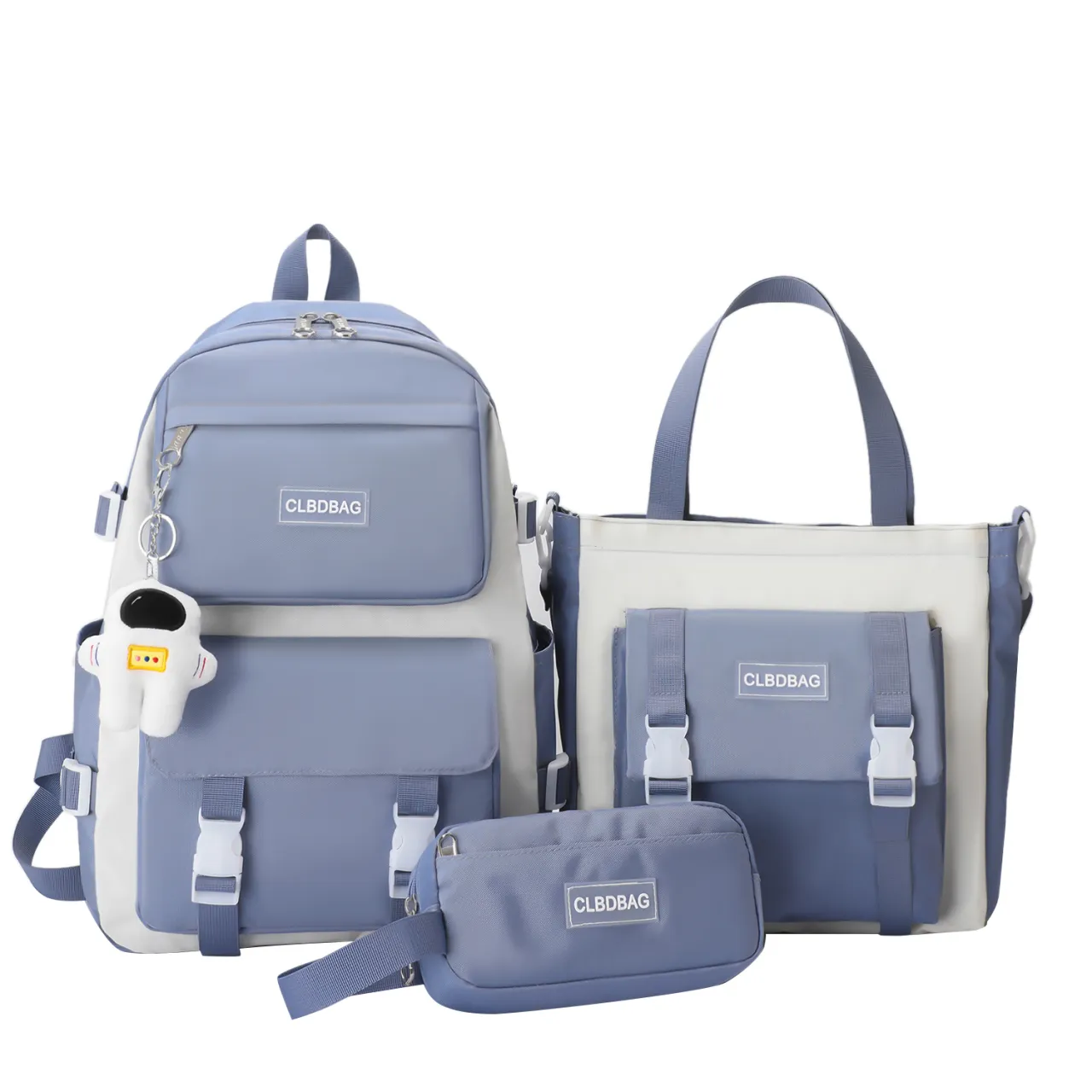 School Bag 4-in-1 Student Schoolbag Set Backpack / Tote / Sling / Pencil Case Waterproof Girls College Student Bags