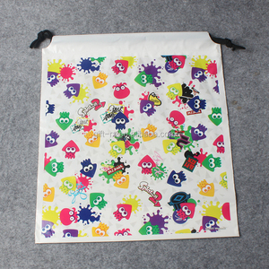 Venta al por mayor regalo personalizado plástico dibujar cuerda bolsa poliéster con cuerda PE mango patrón de leopardo - Product Image 2