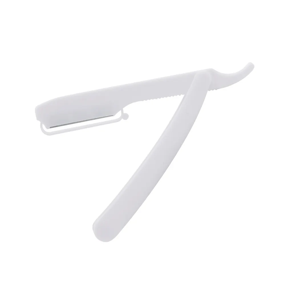 Barber shop folding handle stainless steel blade plastic disposable barber straight razor