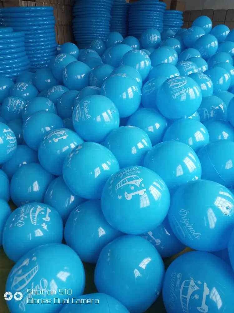 Pelota de Playa Grande inflable azul de 40cm de diámetro con logotipo personalizado