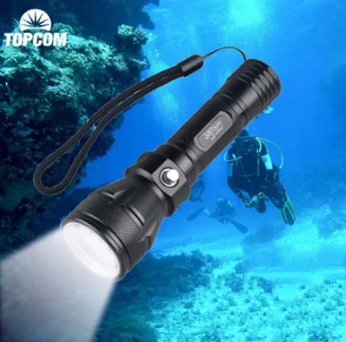 पेशेवर पानी के नीचे scuber प्रेस बटन गोता प्रकाश डाइविंग टॉर्च डाइविंग gopro के लिए नेतृत्व किया