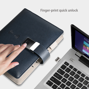 Cargador inalámbrico A5 Notebook con pantalla de video y calculadora Bloqueo de huellas dactilares para papelería comercial - Product Image 5