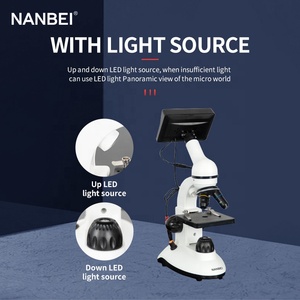带发光二极管灯的廉价学生水产养殖实验室高清屏幕光学生物显微镜 - Product Image 3