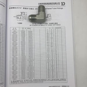 1JN9 conexones JIC公74度锥NPT公软管连接碳钢3/8 JIC -1/2 NPT 90度弯头软管配件 - Product Image 6